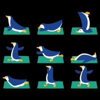 Penguin Yoga Poses Meditation Workout Exercise Mom Gift Funny Gift Backpack