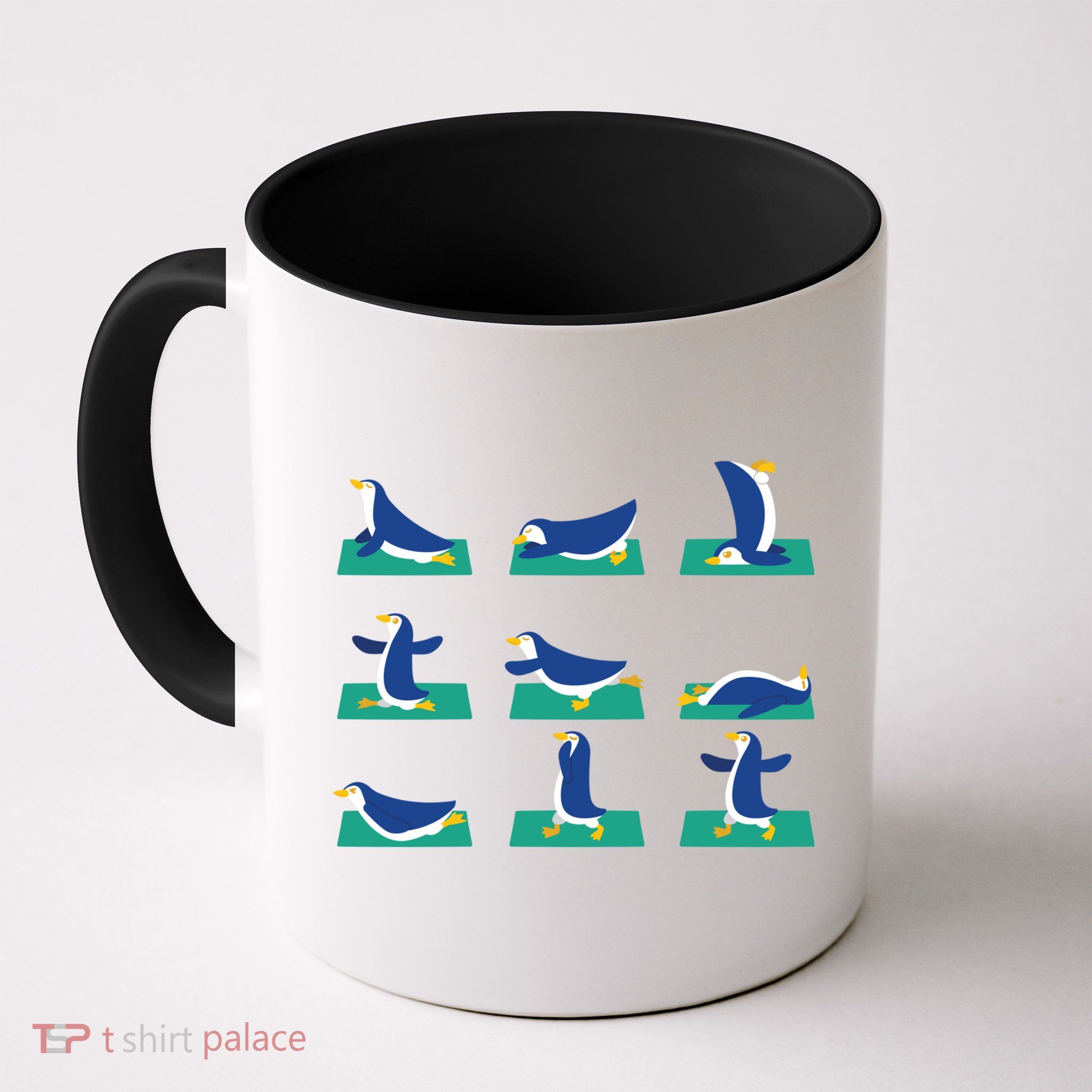 Penguin Yoga Poses Meditation Workout Exercise Mom Gift Funny Gift Mug