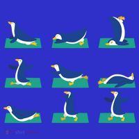 Penguin Yoga Poses Meditation Workout Exercise Mom Gift Funny Gift Premium T-Shirt