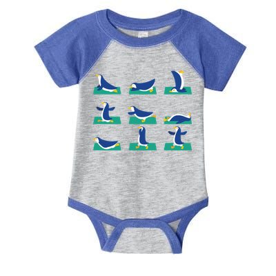 Penguin Yoga Poses Meditation Workout Exercise Mom Gift Funny Gift Infant Baby Jersey Bodysuit