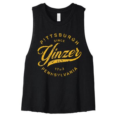 Pittsburgh Yinzer Pennsylvania Steel City Home Yinz Funny Women's Racerback Cropped Tank