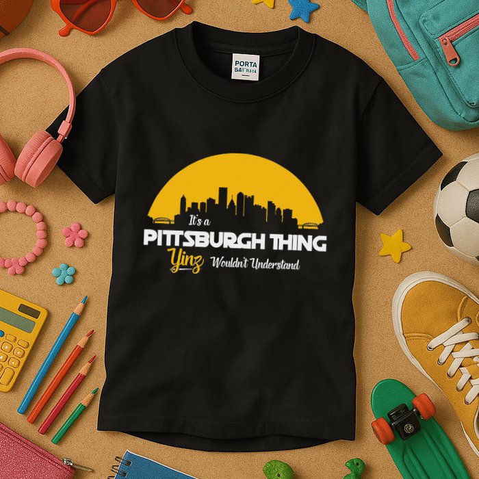 Pittsburgh Yinzer Pittsburghese Its A Pittsburgh Thing Yinz Kids T-Shirt