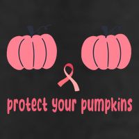 Protect Your Pumpkins Breast Cancer Awareness 7 Panel Mesh Trucker Snapback Hat