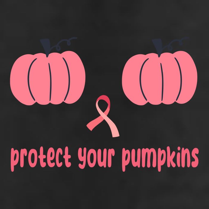 Protect Your Pumpkins Breast Cancer Awareness 7 Panel Mesh Trucker Snapback Hat