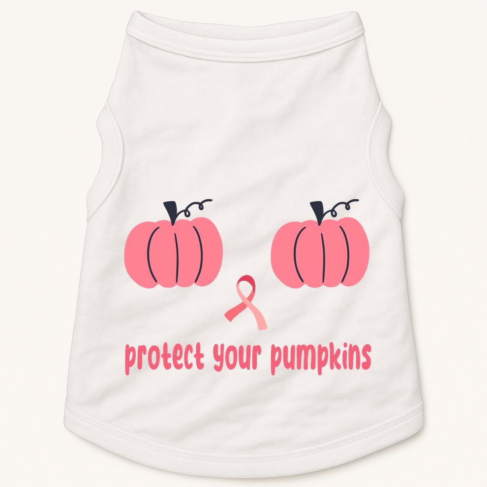 Protect Your Pumpkins Breast Cancer Awareness Doggie Tank
