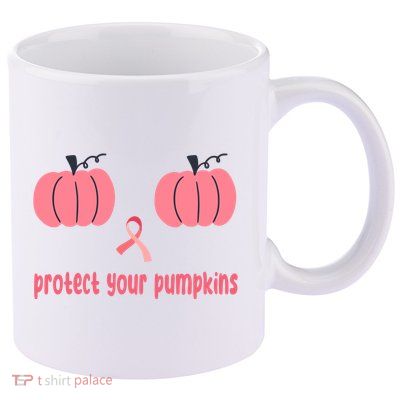 Protect Your Pumpkins Breast Cancer Awareness 11oz C Handle Ceramic Mug
