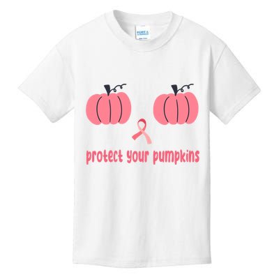 Protect Your Pumpkins Breast Cancer Awareness Kids T-Shirt