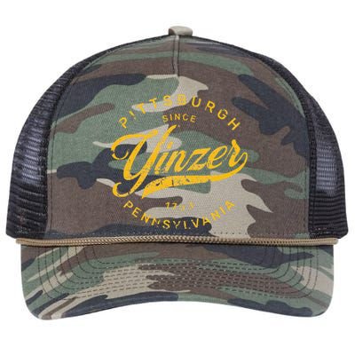 Pittsburgh Yinzer Pennsylvania Steel City Home Yinz Funny Retro Rope Trucker Hat Cap