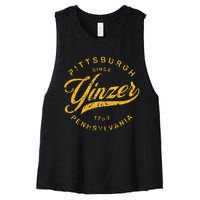 Pittsburgh Yinzer Pennsylvania Steel City Home Yinz Women's Racerback Cropped Tank