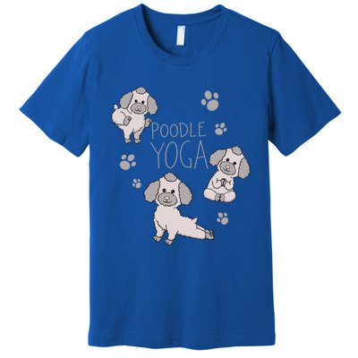 Poodle Yoga Poses Positions Dog Holder Animal Lovers Gift Premium T-Shirt