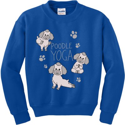 Poodle Yoga Poses Positions Dog Holder Animal Lovers Gift Kids Sweatshirt