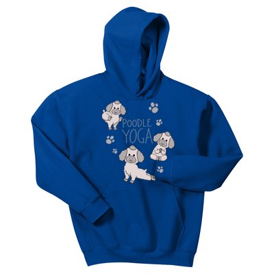 Poodle Yoga Poses Positions Dog Holder Animal Lovers Gift Kids Hoodie