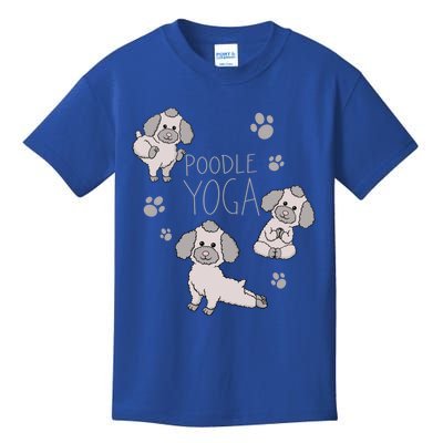 Poodle Yoga Poses Positions Dog Holder Animal Lovers Gift Kids T-Shirt