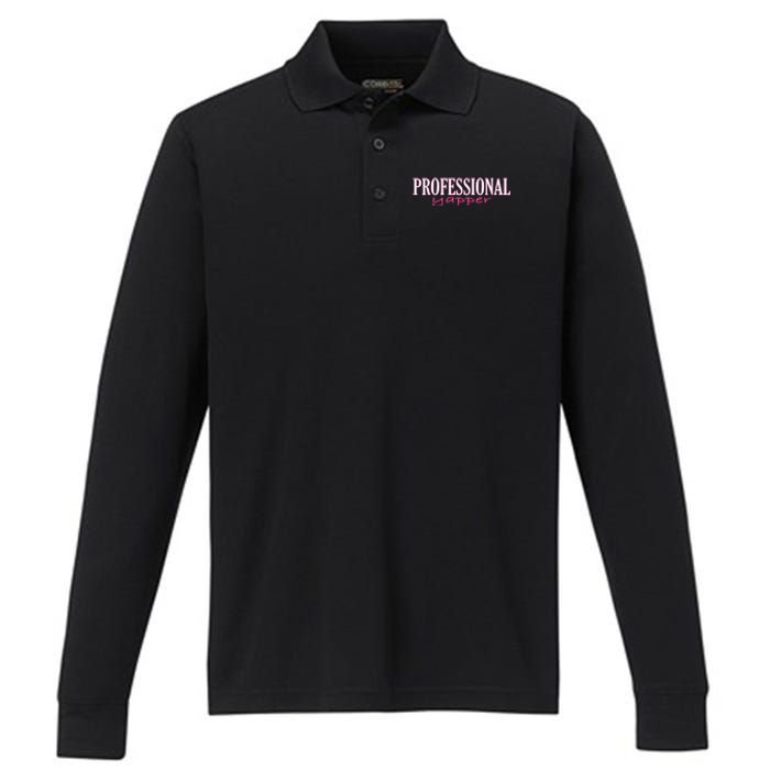 Professional Yapper Quote Yapper Cool Performance Long Sleeve Polo