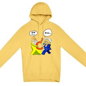 Pythagoras vs Einstein Funny Math Science Premium Pullover Hoodie