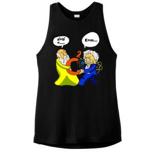 Pythagoras vs Einstein Funny Math Science Ladies PosiCharge Tri-Blend Wicking Tank