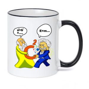 Pythagoras vs Einstein Funny Math Science 11oz Black Color Changing Mug