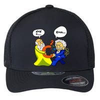 Pythagoras vs Einstein Funny Math Science Flexfit Unipanel Trucker Cap