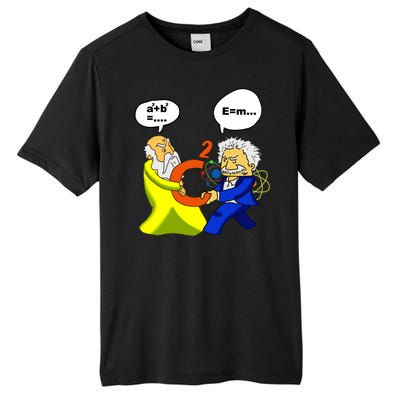 Pythagoras vs Einstein Funny Math Science Tall Fusion ChromaSoft Performance T-Shirt