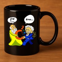 Pythagoras vs Einstein Funny Math Science 11oz C Handle Ceramic Mug