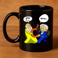 Pythagoras vs Einstein Funny Math Science 11oz C Handle Ceramic Mug