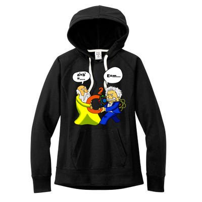 Pythagoras vs Einstein Funny Math Science Women's Fleece Hoodie