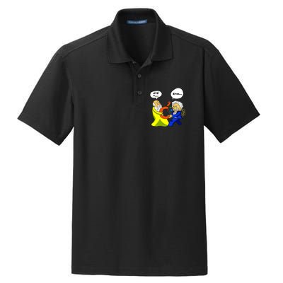 Pythagoras vs Einstein Funny Math Science Dry Zone Grid Polo