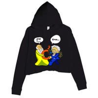 Pythagoras vs Einstein Funny Math Science Crop Fleece Hoodie
