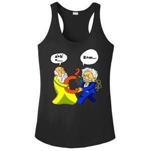 Pythagoras vs Einstein Funny Math Science Ladies PosiCharge Competitor Racerback Tank