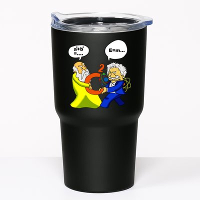 Pythagoras vs Einstein Funny Math Science Tumbler