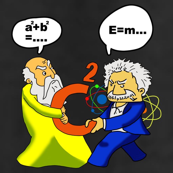 Pythagoras vs Einstein Funny Math Science Tumbler