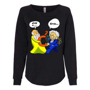 Pythagoras vs Einstein Funny Math Science Womens California Wash Sweatshirt