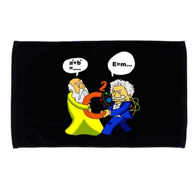 Pythagoras vs Einstein Funny Math Science Microfiber Hand Towel