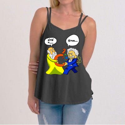 Pythagoras vs Einstein Funny Math Science Women's Strappy Tank