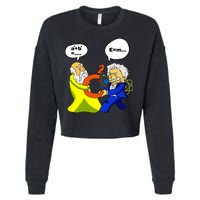 Pythagoras vs Einstein Funny Math Science Cropped Pullover Crew