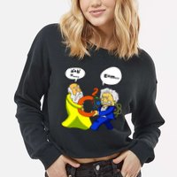 Pythagoras vs Einstein Funny Math Science Cropped Pullover Crew