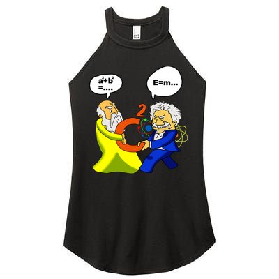 Pythagoras vs Einstein Funny Math Science Women's Perfect Tri Rocker Tank