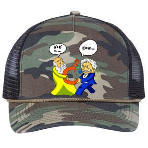 Pythagoras vs Einstein Funny Math Science Retro Rope Trucker Hat Cap