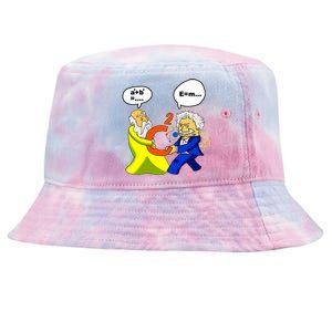 Pythagoras vs Einstein Funny Math Science Tie-Dyed Bucket Hat