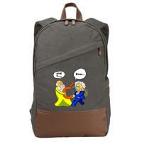 Pythagoras vs Einstein Funny Math Science Cotton Canvas Backpack