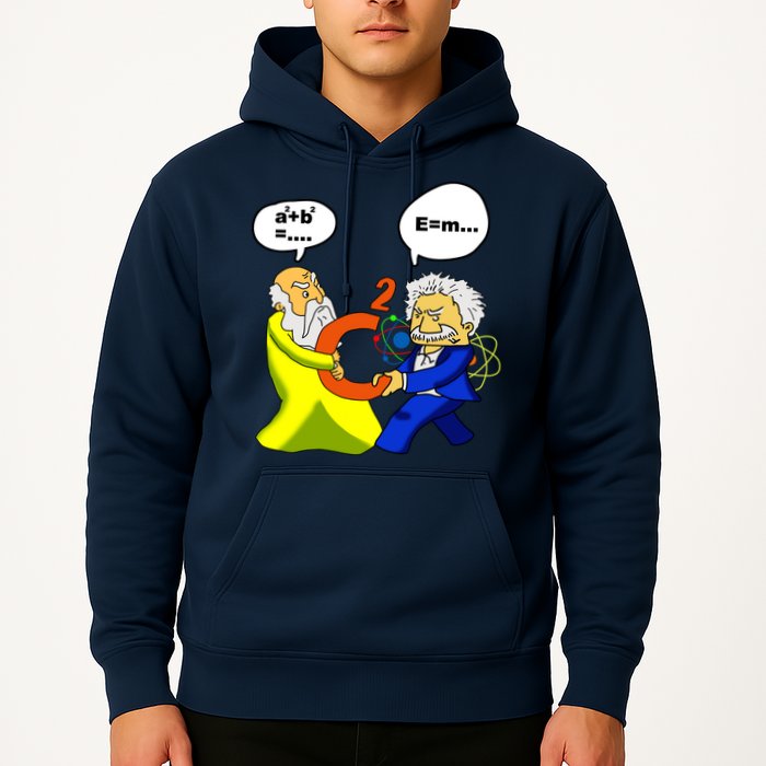 Pythagoras vs Einstein Funny Math Science Hoodie