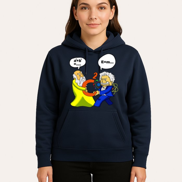 Pythagoras vs Einstein Funny Math Science Hoodie