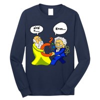 Pythagoras vs Einstein Funny Math Science Long Sleeve Shirt