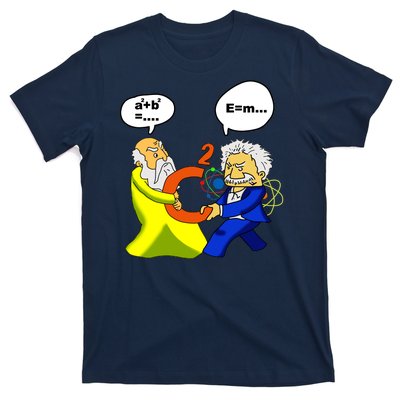 Pythagoras vs Einstein Funny Math Science T-Shirt