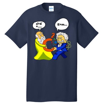 Pythagoras vs Einstein Funny Math Science Tall T-Shirt