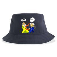 Pythagoras vs Einstein Funny Math Science Sustainable Bucket Hat