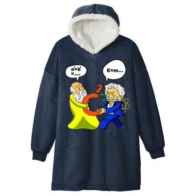 Pythagoras vs Einstein Funny Math Science Hooded Wearable Blanket