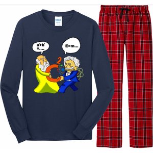 Pythagoras vs Einstein Funny Math Science Long Sleeve Pajama Set