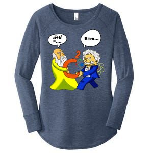 Pythagoras vs Einstein Funny Math Science Women's Perfect Tri Tunic Long Sleeve Shirt