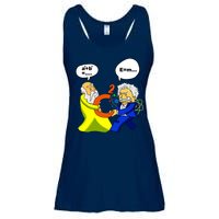 Pythagoras vs Einstein Funny Math Science Ladies Essential Flowy Tank